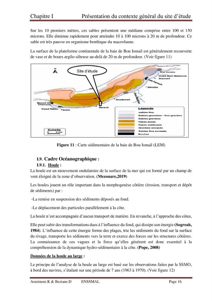Etude de faisabilité de la protection des rivages du site d\'Ain Tagourait.w.de Tipaza