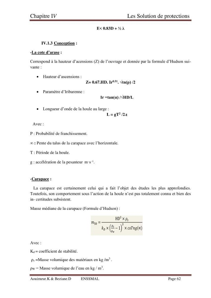 Etude de faisabilité de la protection des rivages du site d\'Ain Tagourait.w.de Tipaza