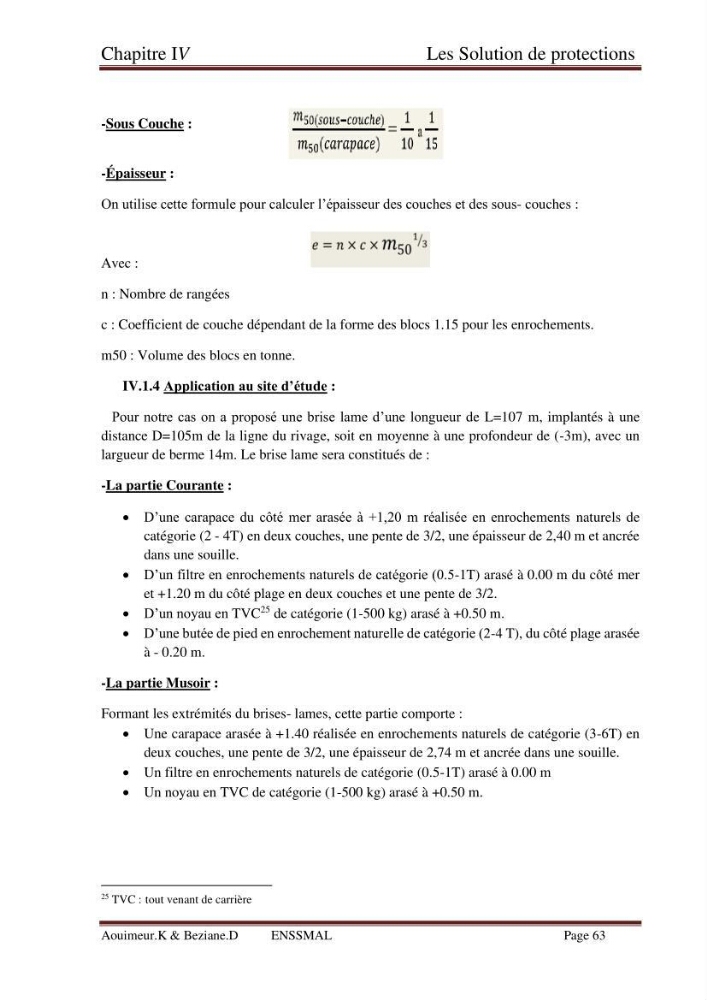 Etude de faisabilité de la protection des rivages du site d\'Ain Tagourait.w.de Tipaza
