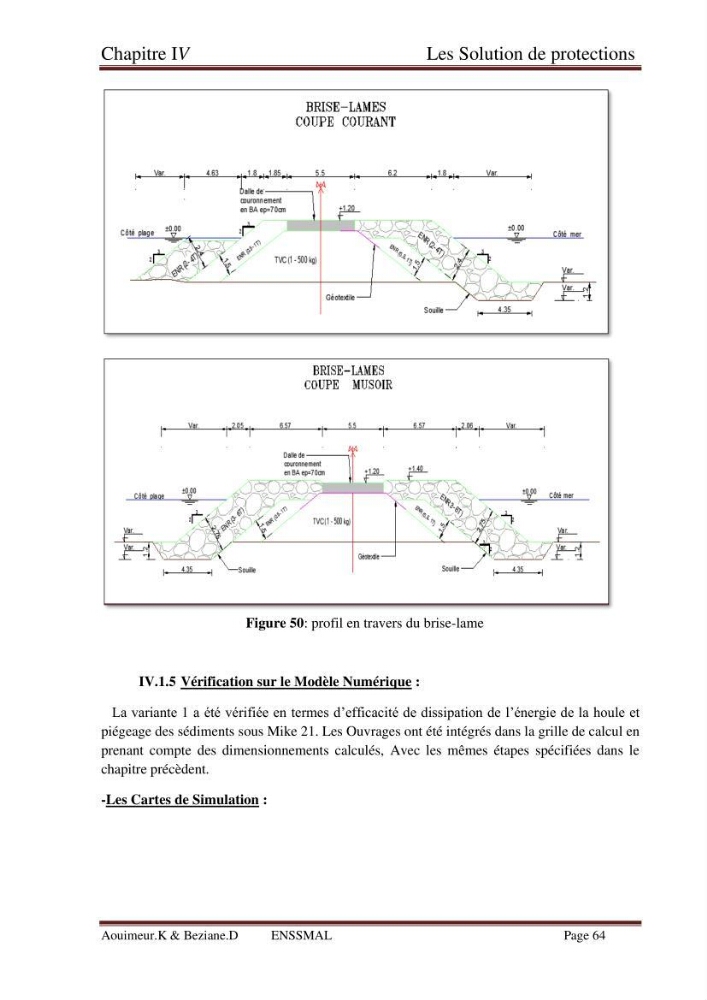 Etude de faisabilité de la protection des rivages du site d\'Ain Tagourait.w.de Tipaza