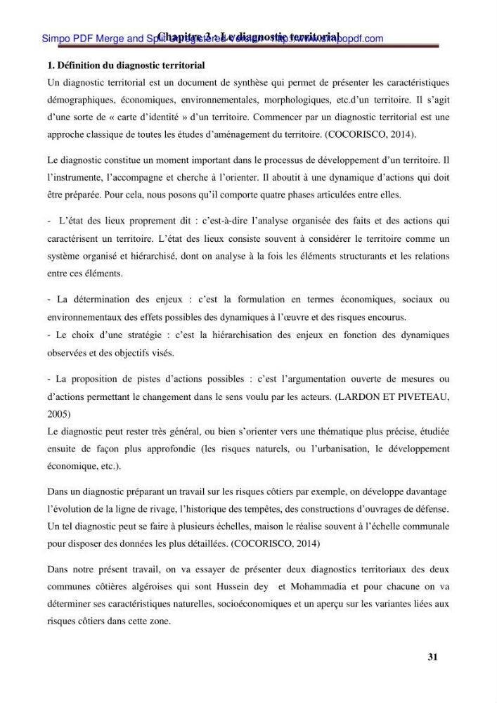 Approche systématique pour la gestion du risque de submersion marine (Hussein dey et El mohammadia):