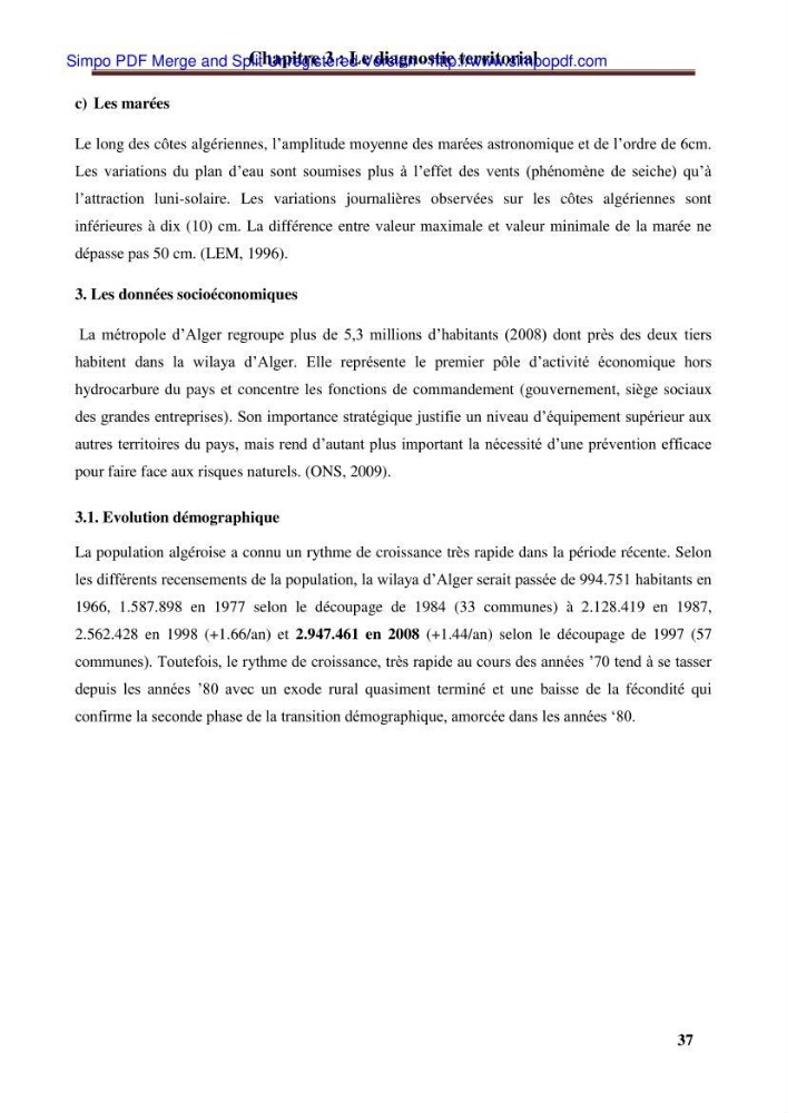 Approche systématique pour la gestion du risque de submersion marine (Hussein dey et El mohammadia):