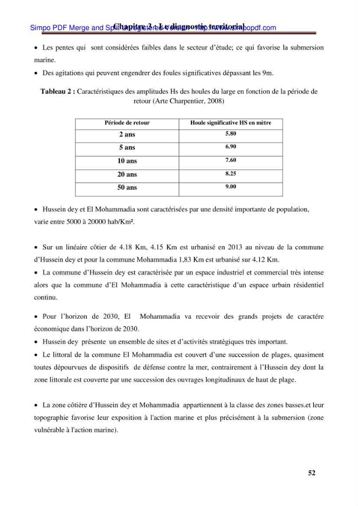 Approche systématique pour la gestion du risque de submersion marine (Hussein dey et El mohammadia):