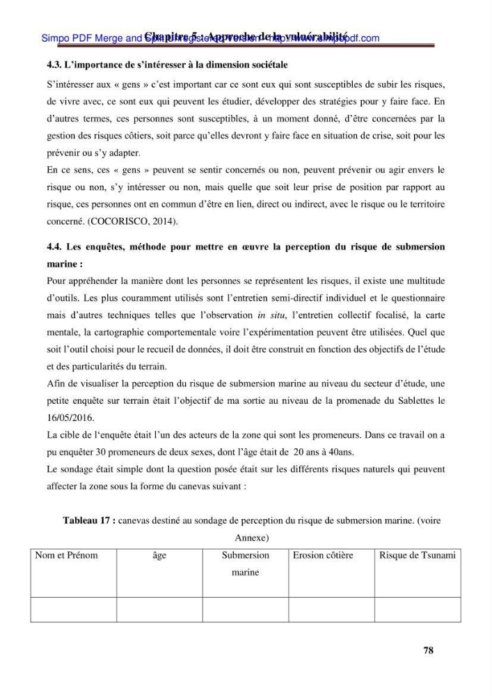 Approche systématique pour la gestion du risque de submersion marine (Hussein dey et El mohammadia):