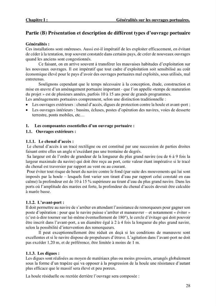 Dimensionnement d\'un quai sur pieux (Cas : Marina baie d’Alger)
