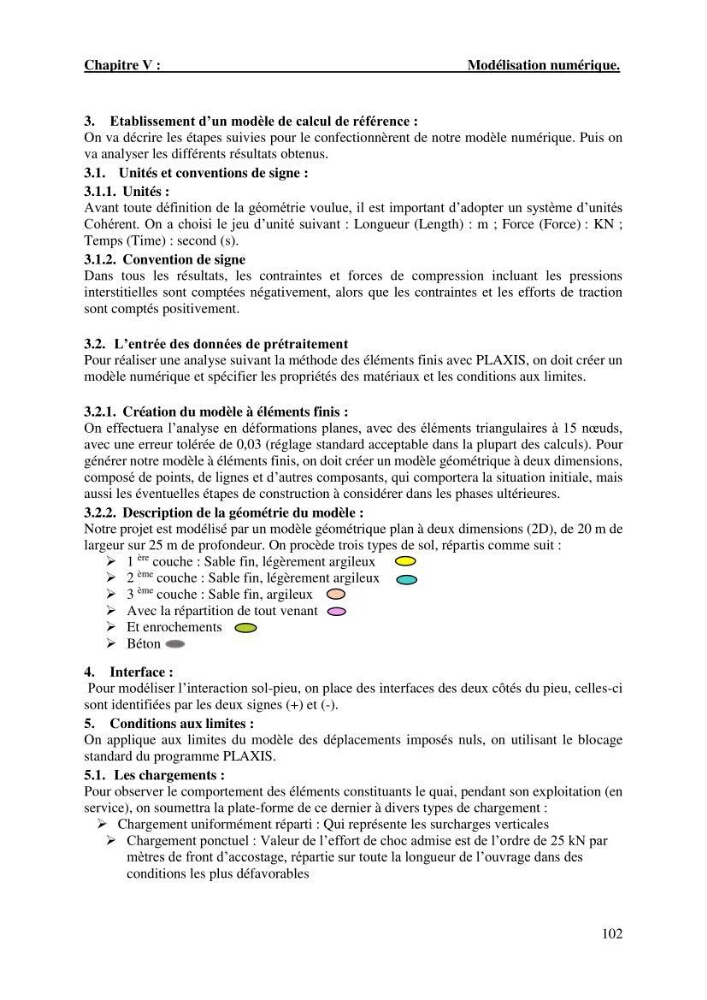 Dimensionnement d\'un quai sur pieux (Cas : Marina baie d’Alger)