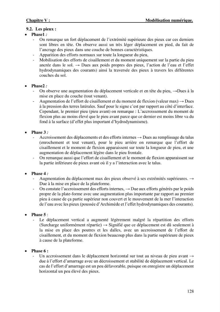 Dimensionnement d\'un quai sur pieux (Cas : Marina baie d’Alger)