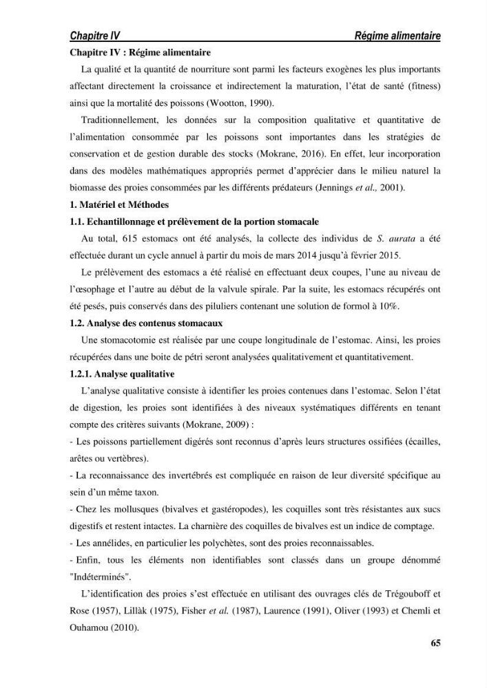 Ecologie, biologie, morphométrie et exploitation de la daurade royale Sparus aurata Linné, 1758 dans la région de SKIKDA.