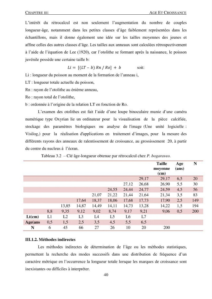 Le gros yeux, Pagellus bogaraveo ( Brûnnich, 1768) de la région centre: les peuplements associés,la croissance et l\'exploitation