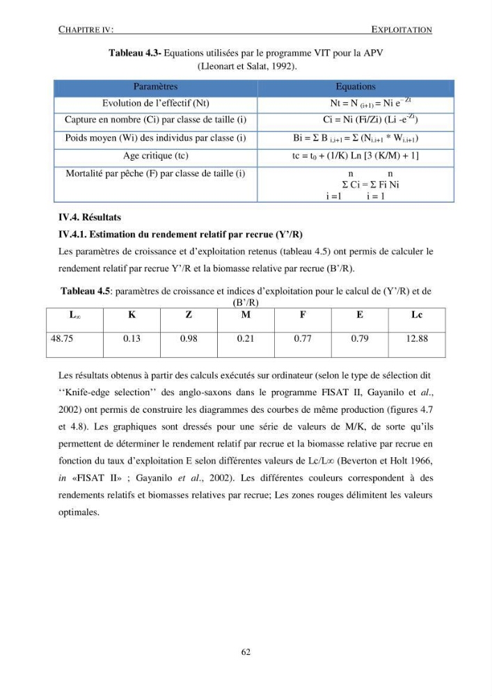 Le gros yeux, Pagellus bogaraveo ( Brûnnich, 1768) de la région centre: les peuplements associés,la croissance et l\'exploitation