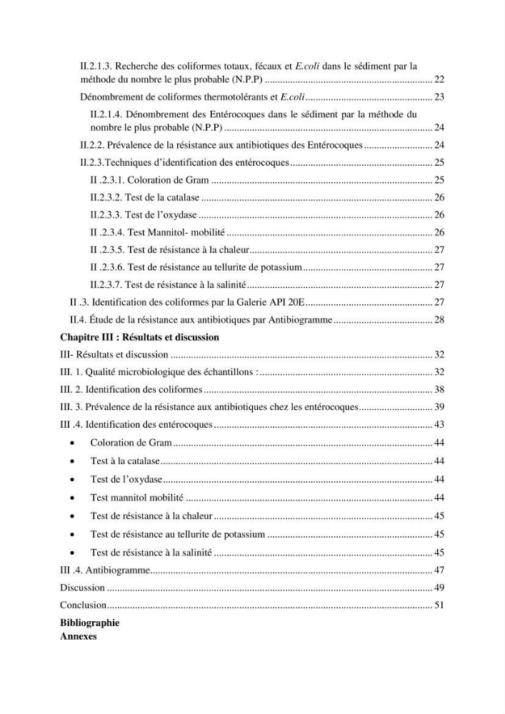 Caractérisation et évaluation de la résistance aux antibiotiques chez les entérocoques sp isolés dans le milieu marin: