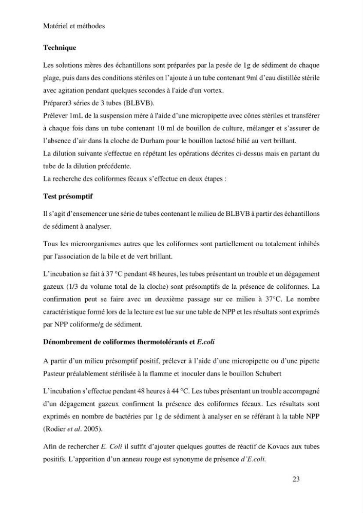 Caractérisation et évaluation de la résistance aux antibiotiques chez les entérocoques sp isolés dans le milieu marin:
