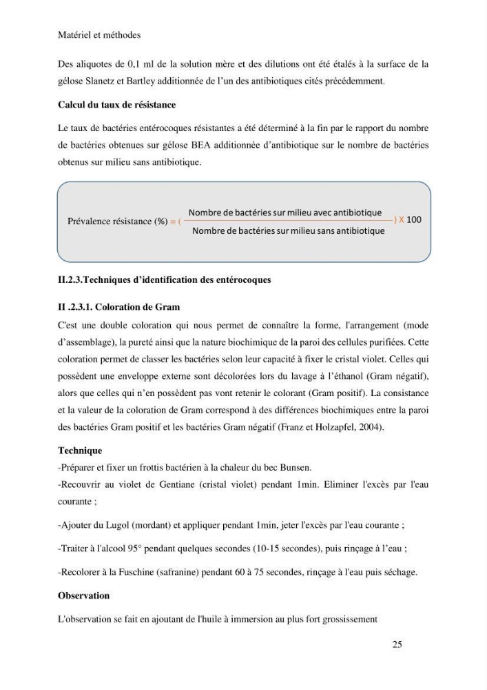 Caractérisation et évaluation de la résistance aux antibiotiques chez les entérocoques sp isolés dans le milieu marin: