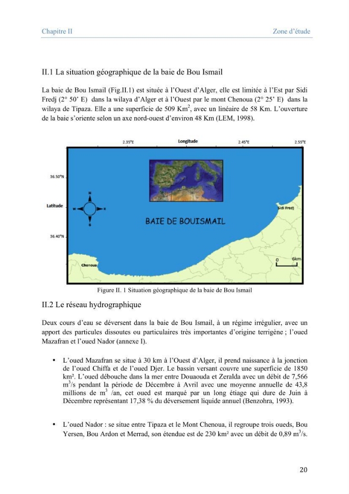 Utilisation des Systèmes d\'Information Géographiques pour le suivi des paramètres indicateurs de pollution dans la baie de Bou-Ismail: