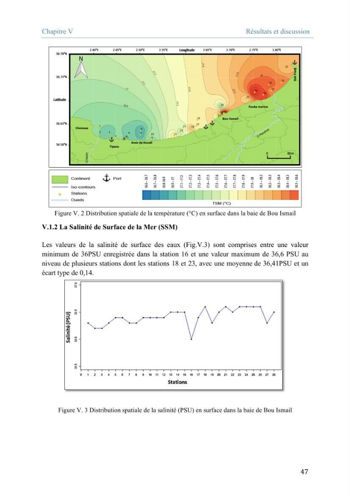 Utilisation des Systèmes d\'Information Géographiques pour le suivi des paramètres indicateurs de pollution dans la baie de Bou-Ismail:
