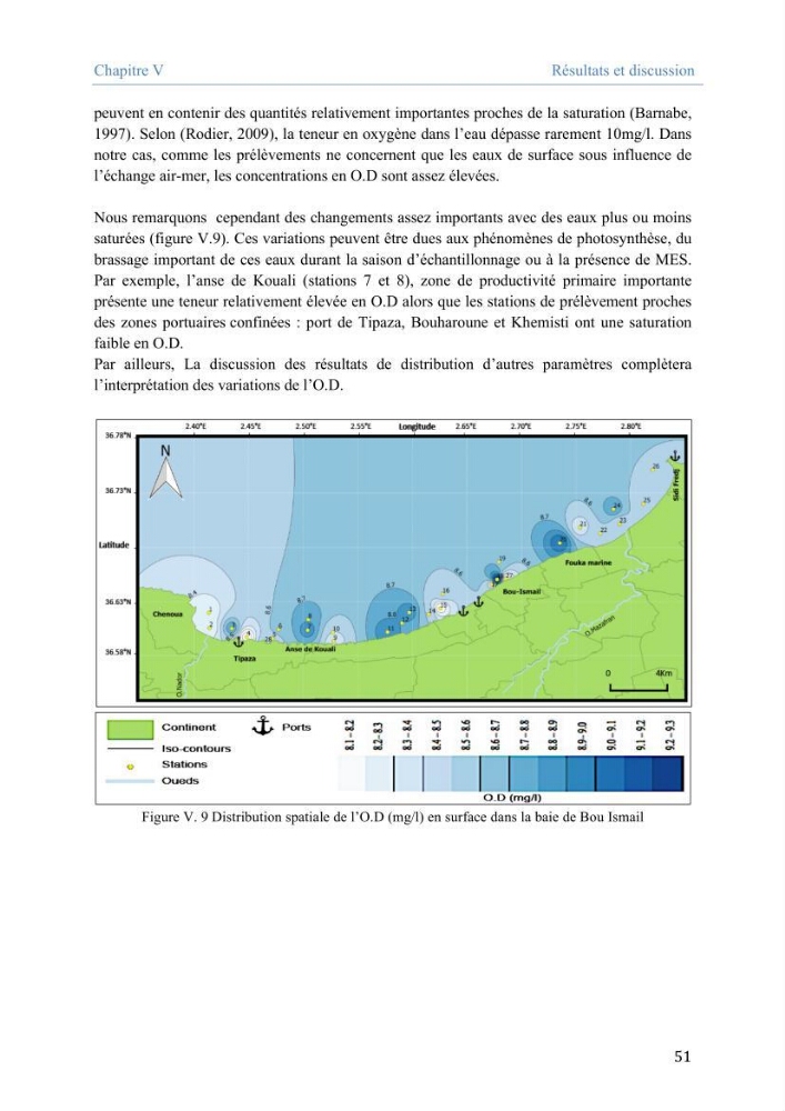 Utilisation des Systèmes d\'Information Géographiques pour le suivi des paramètres indicateurs de pollution dans la baie de Bou-Ismail: