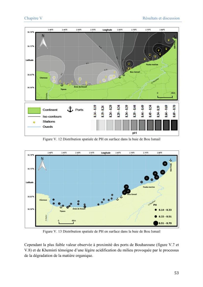 Utilisation des Systèmes d\'Information Géographiques pour le suivi des paramètres indicateurs de pollution dans la baie de Bou-Ismail:
