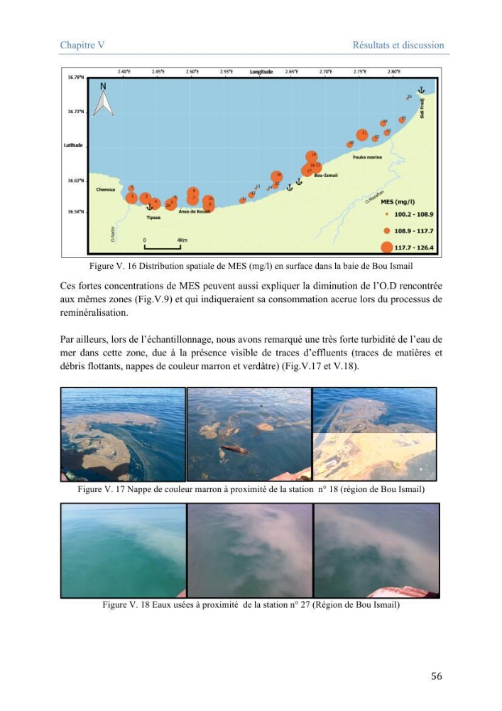 Utilisation des Systèmes d\'Information Géographiques pour le suivi des paramètres indicateurs de pollution dans la baie de Bou-Ismail: