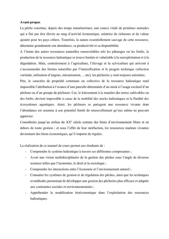 Economie des pêches