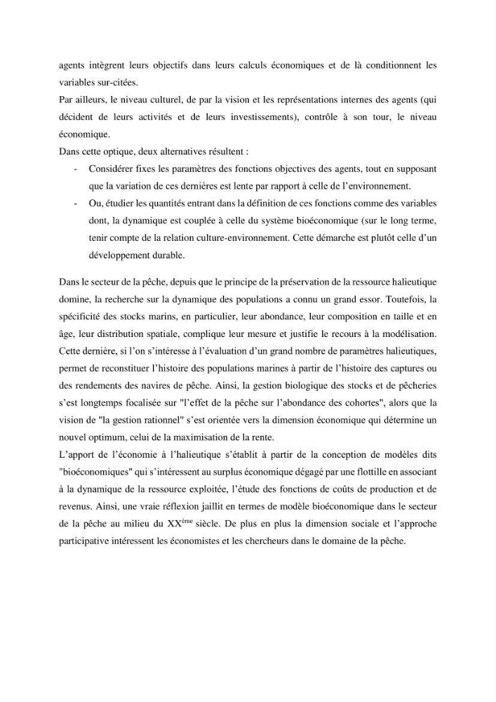 Economie des pêches