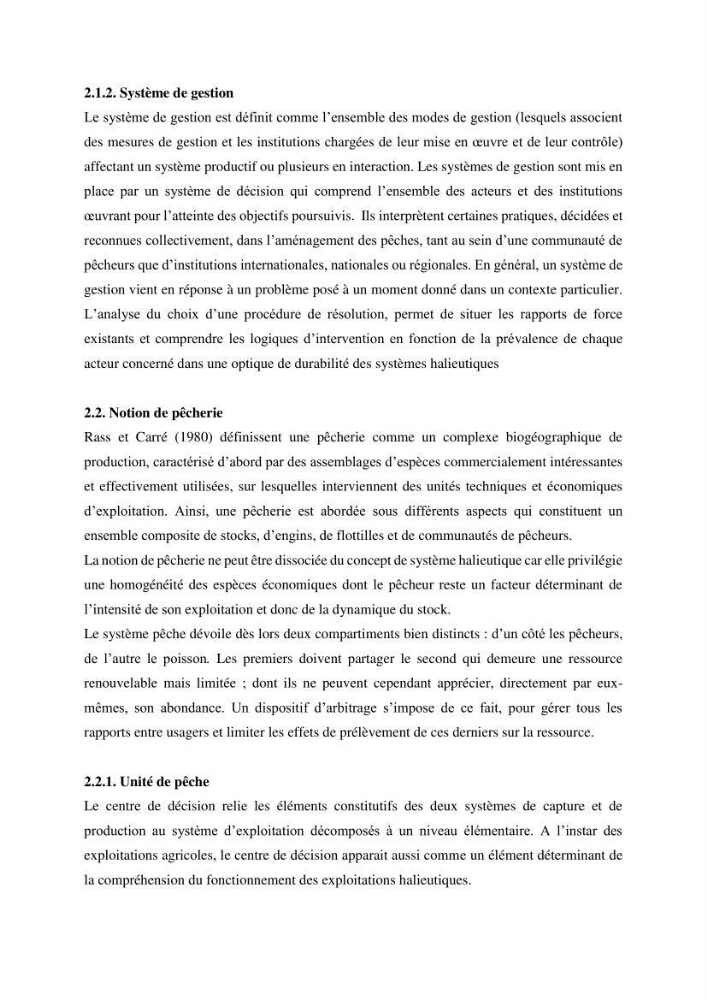 Economie des pêches