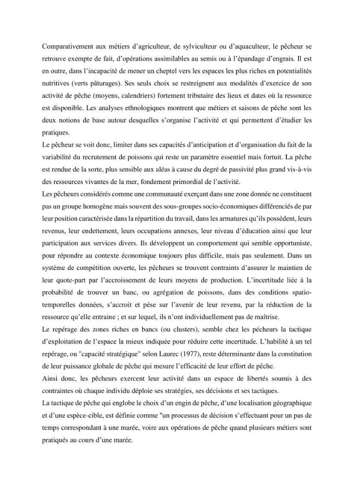 Economie des pêches