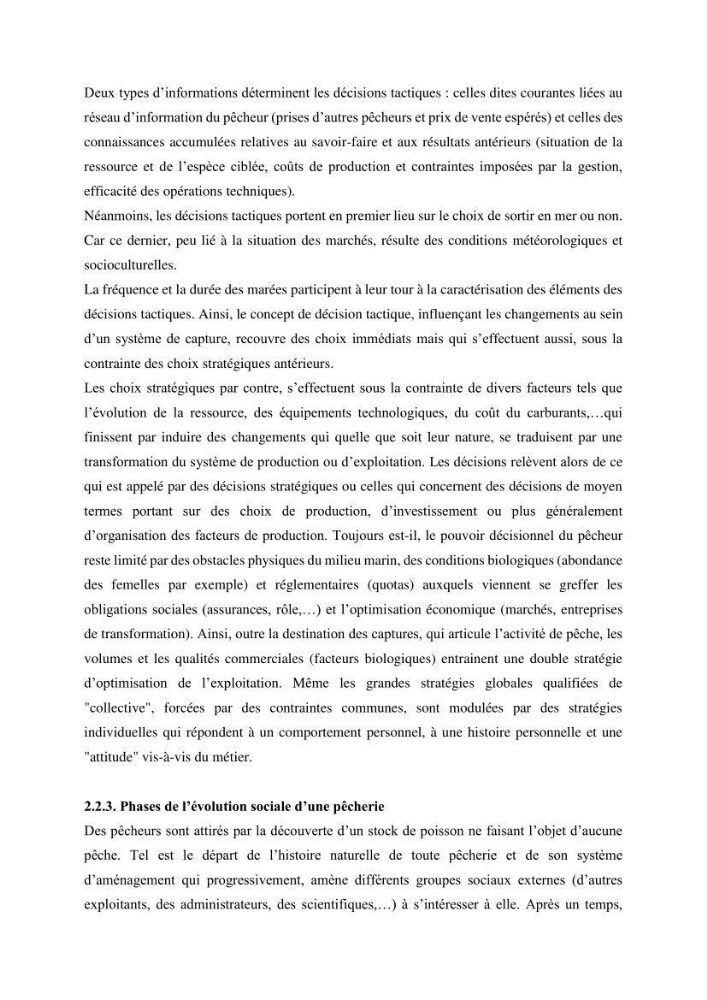 Economie des pêches