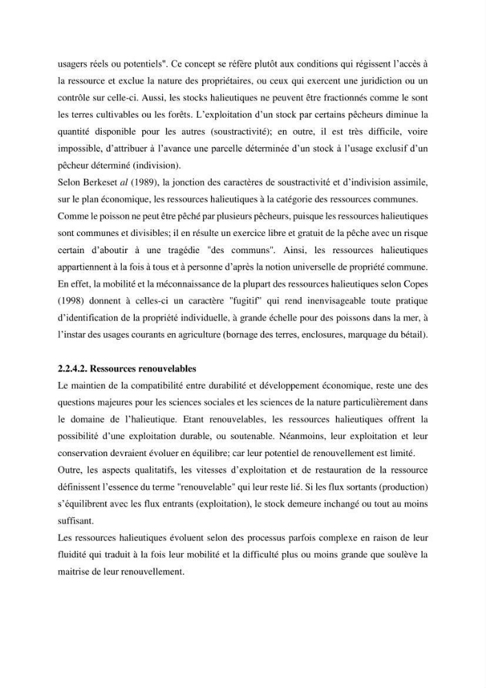 Economie des pêches