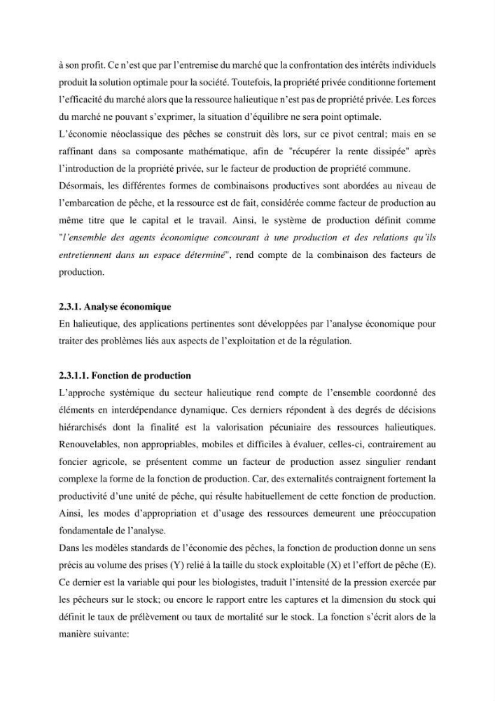 Economie des pêches