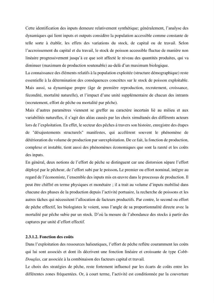 Economie des pêches
