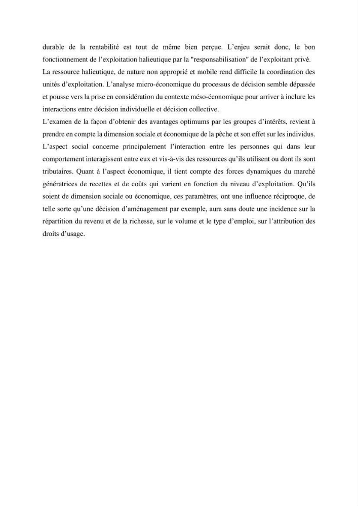 Economie des pêches
