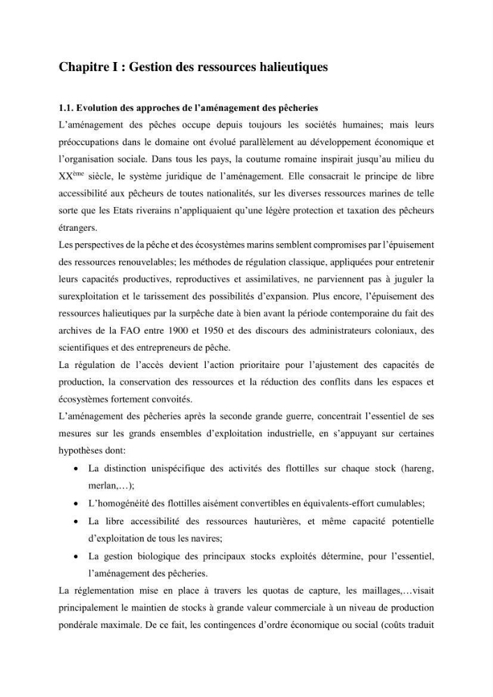 Economie des pêches