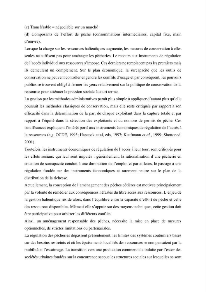 Economie des pêches