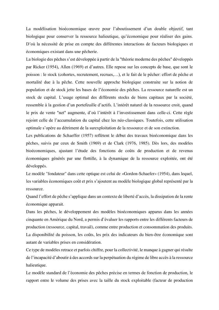 Economie des pêches
