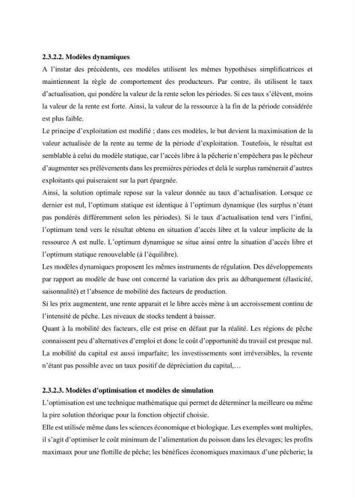 Economie des pêches
