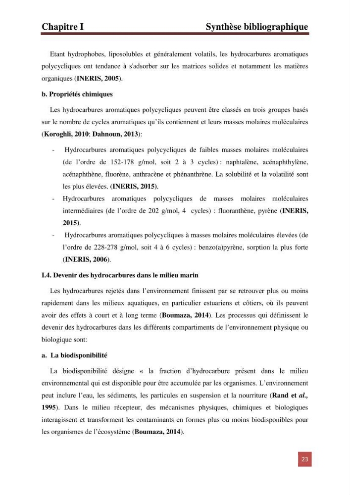 Evaluation du taux des hydrocarbures aromatiques polycycliques chez le mollusque Patella.sp et les moules du littoral Algérois