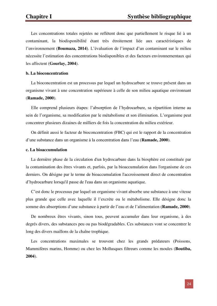 Evaluation du taux des hydrocarbures aromatiques polycycliques chez le mollusque Patella.sp et les moules du littoral Algérois