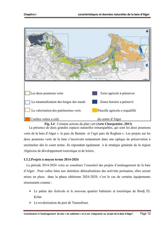 Contribution à l\'aménagement du site \"les sablettes\" et à son intégration dans le projet de la baie d\'Alger