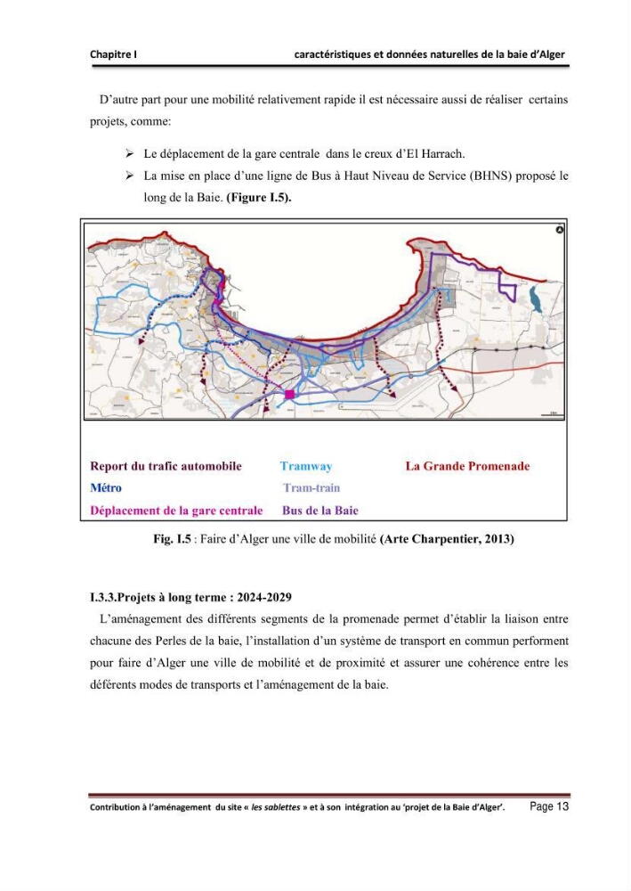 Contribution à l\'aménagement du site \"les sablettes\" et à son intégration dans le projet de la baie d\'Alger