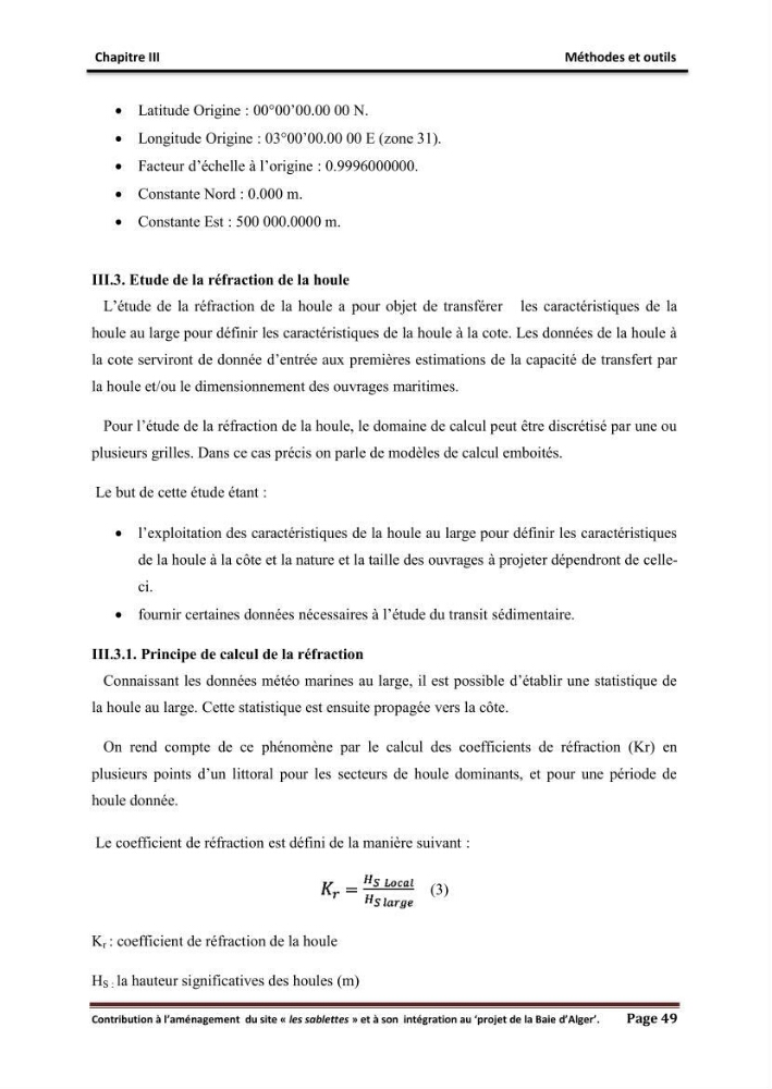 Contribution à l\'aménagement du site \"les sablettes\" et à son intégration dans le projet de la baie d\'Alger