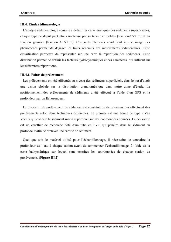 Contribution à l\'aménagement du site \"les sablettes\" et à son intégration dans le projet de la baie d\'Alger