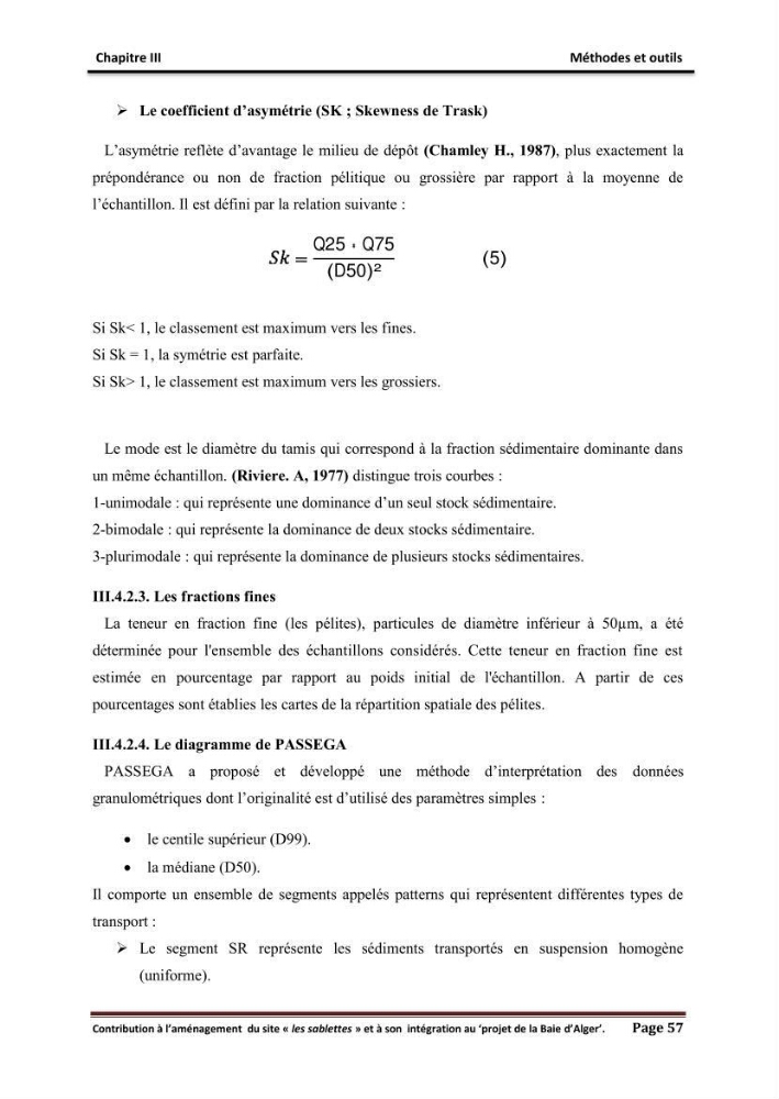 Contribution à l\'aménagement du site \"les sablettes\" et à son intégration dans le projet de la baie d\'Alger