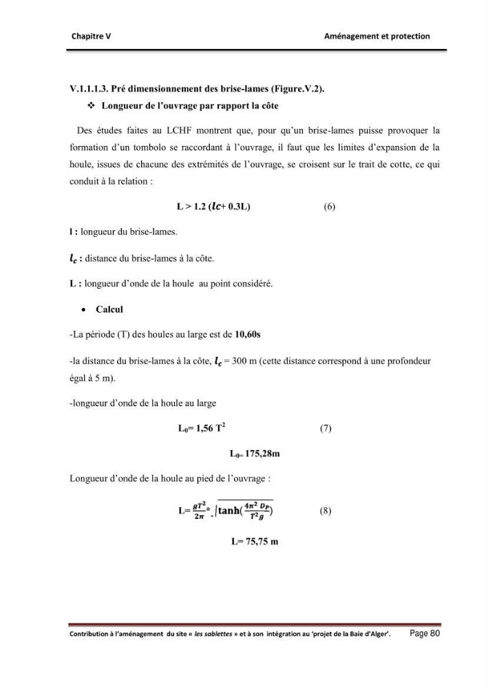 Contribution à l\'aménagement du site \"les sablettes\" et à son intégration dans le projet de la baie d\'Alger