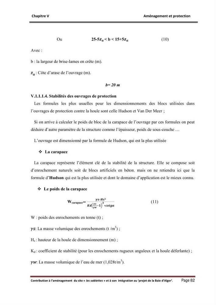 Contribution à l\'aménagement du site \"les sablettes\" et à son intégration dans le projet de la baie d\'Alger
