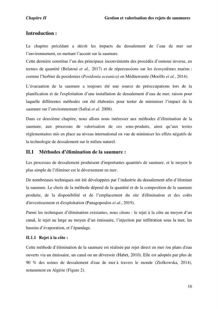 Caractérisation des rejets de saumure des stations de dessalement et leur impact sur le milieu récepteur: