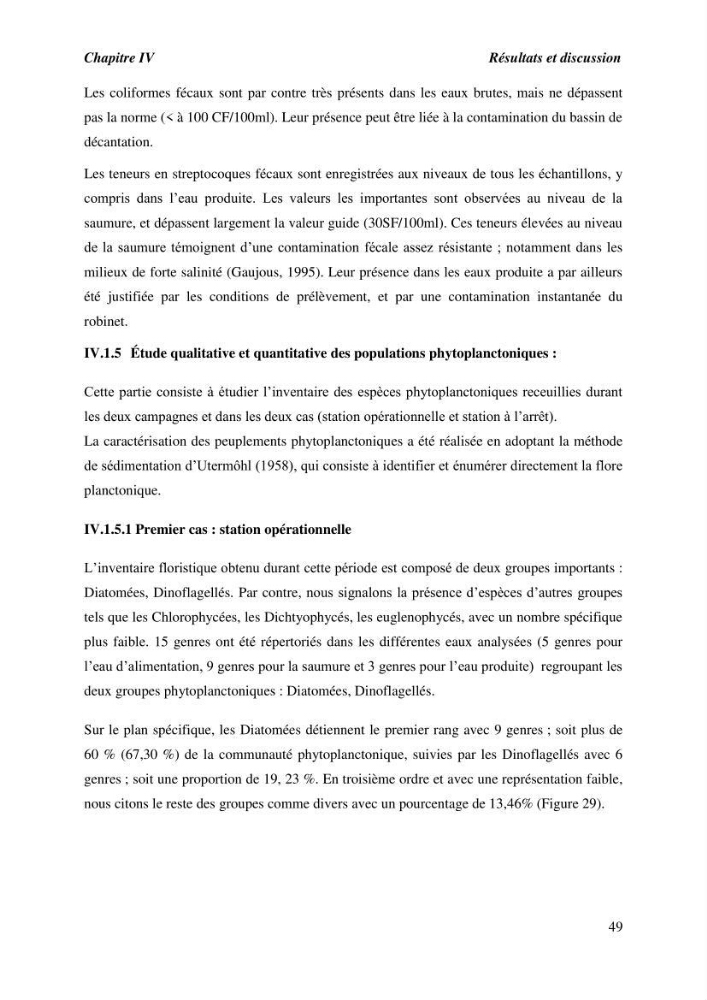 Caractérisation des rejets de saumure des stations de dessalement et leur impact sur le milieu récepteur: