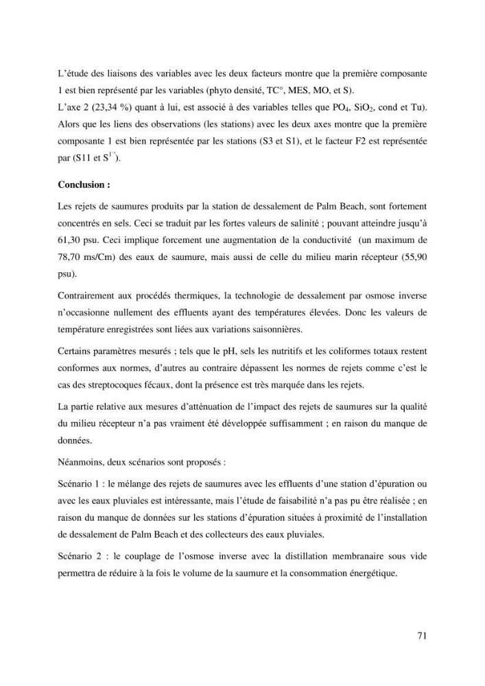 Caractérisation des rejets de saumure des stations de dessalement et leur impact sur le milieu récepteur: