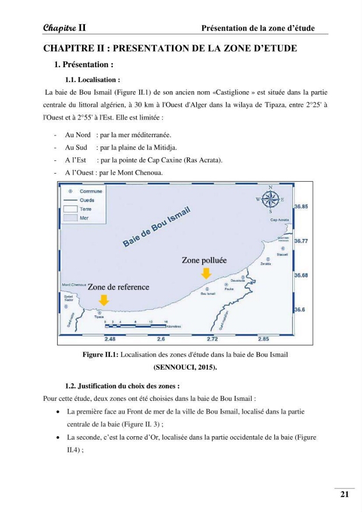 Contribution à l’étude de la pollution chimique et les paramètres vitaux de l’écosystème à Posidonia oceanica dans le front de mer de Bou- Ismail et de la Corne d’or de Tipaza.