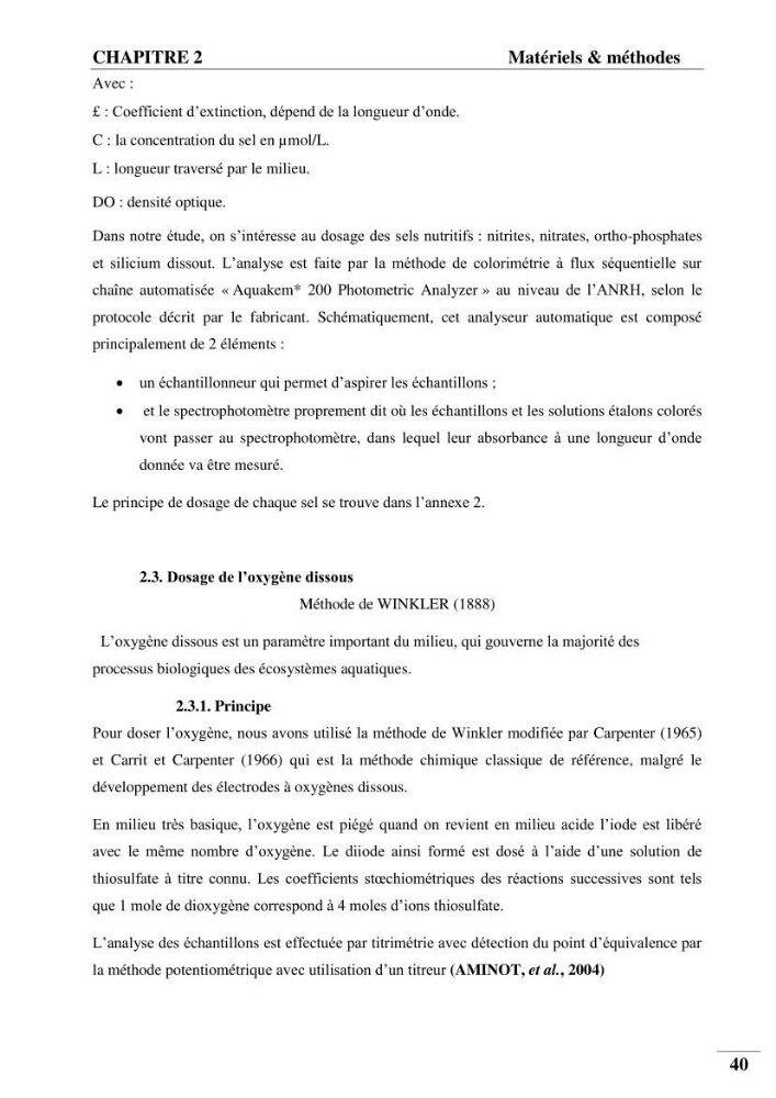 Contribution à l’étude de la pollution chimique et les paramètres vitaux de l’écosystème à Posidonia oceanica dans le front de mer de Bou- Ismail et de la Corne d’or de Tipaza.