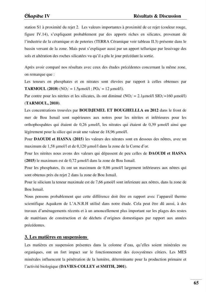 Contribution à l’étude de la pollution chimique et les paramètres vitaux de l’écosystème à Posidonia oceanica dans le front de mer de Bou- Ismail et de la Corne d’or de Tipaza.